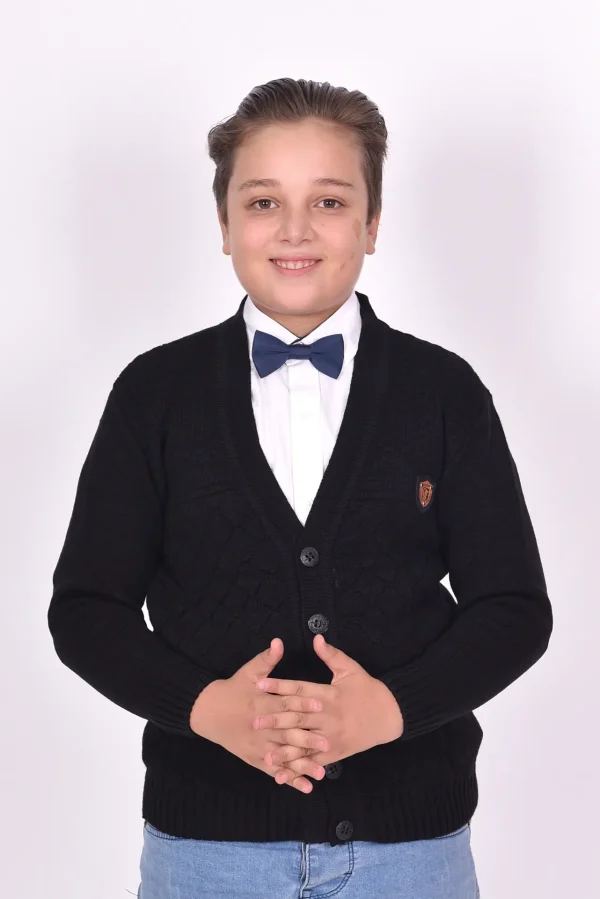 Düğmeli V Yakan Kışlık Erkek Çocuk Okul Yeleği - Görsel 2