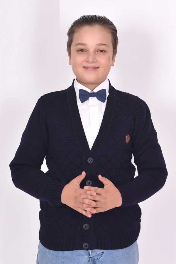 Düğmeli V Yakan Kışlık Erkek Çocuk Okul Yeleği - Görsel 2