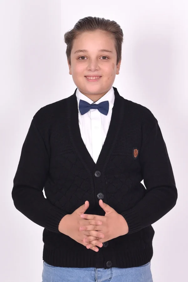 Düğmeli V Yakan Kışlık Erkek Çocuk Okul Yeleği