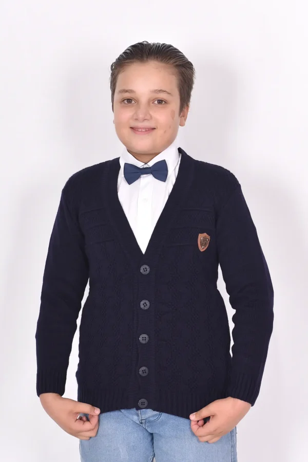 Düğmeli V Yakan Kışlık Erkek Çocuk Okul Yeleği - Görsel 2