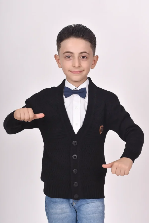 Düğmeli V Yakan Kışlık Erkek Çocuk Okul Yeleği - Görsel 2