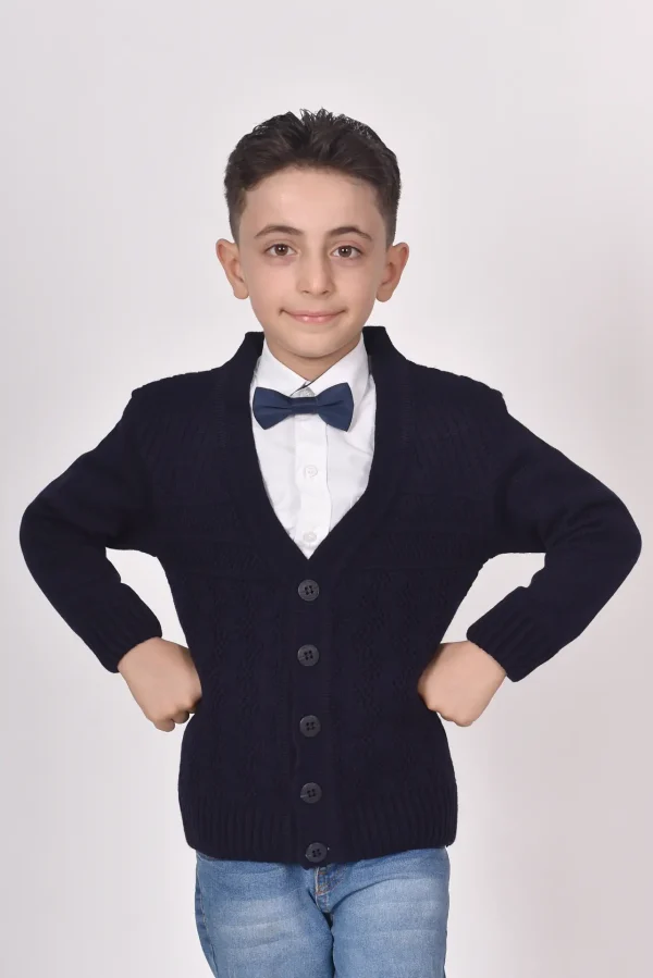 Düğmeli V Yakan Kışlık Erkek Çocuk Okul Yeleği - Görsel 2