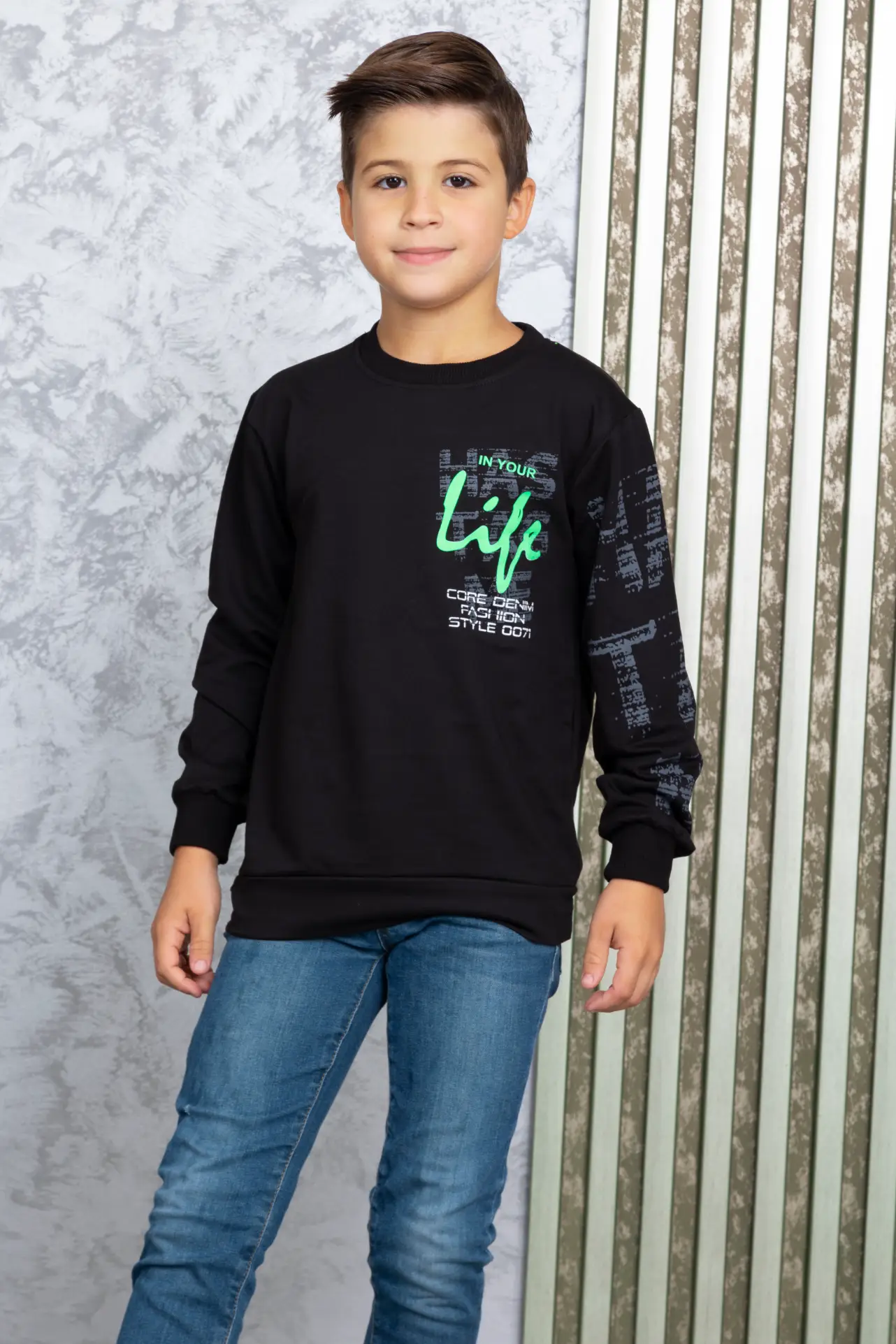 Erkek Çocuk Sweatshirt Fosforlu Kışlık