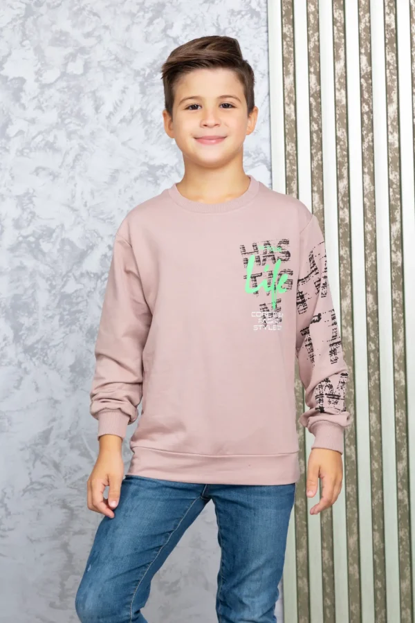 Erkek Çocuk Sweatshirt Fosforlu Kışlık - Görsel 3